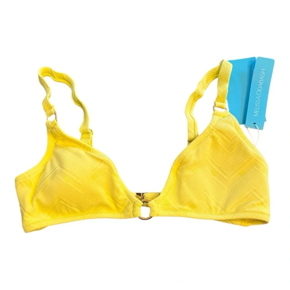 Melissa Odabash Montenegro Lemon Zigzag Bikini Top NWT